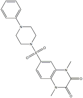 1,4-dimethyl-6-(4-phenylpiperazin-1-yl)sulfonylquinoxaline-2,3-dione 구조식 이미지
