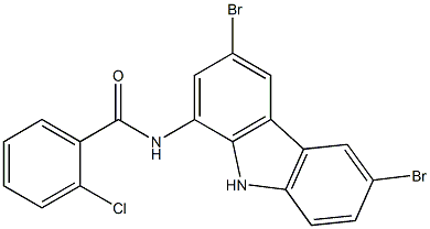 2-chloro-N-(3,6-dibromo-9H-carbazol-1-yl)benzamide Structure