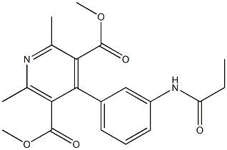 dimethyl 2,6-dimethyl-4-[3-(propanoylamino)phenyl]pyridine-3,5-dicarboxylate Structure