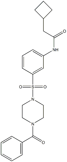 N-[3-(4-benzoylpiperazin-1-yl)sulfonylphenyl]-2-cyclobutylacetamide 구조식 이미지