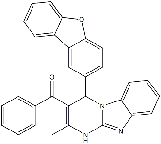 (4-dibenzofuran-2-yl-2-methyl-1,4-dihydropyrimido[1,2-a]benzimidazol-3-yl)-phenylmethanone 구조식 이미지