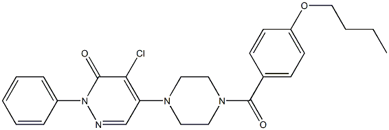 5-[4-(4-butoxybenzoyl)piperazin-1-yl]-4-chloro-2-phenylpyridazin-3-one 구조식 이미지