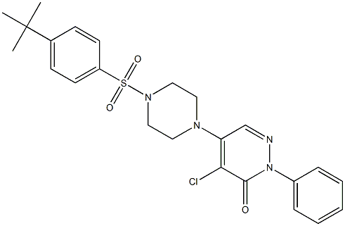 5-[4-(4-tert-butylphenyl)sulfonylpiperazin-1-yl]-4-chloro-2-phenylpyridazin-3-one 구조식 이미지