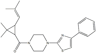 [2,2-dimethyl-3-(2-methylprop-1-enyl)cyclopropyl]-[4-(4-phenyl-1,3-thiazol-2-yl)piperazin-1-yl]methanone 구조식 이미지