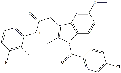 2-[1-(4-chlorobenzoyl)-5-methoxy-2-methylindol-3-yl]-N-(3-fluoro-2-methylphenyl)acetamide 구조식 이미지