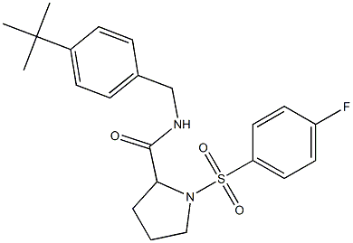 N-[(4-tert-butylphenyl)methyl]-1-(4-fluorophenyl)sulfonylpyrrolidine-2-carboxamide 구조식 이미지