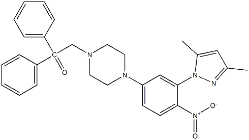 1-[4-[3-(3,5-dimethylpyrazol-1-yl)-4-nitrophenyl]piperazin-1-yl]-2,2-diphenylethanone Structure