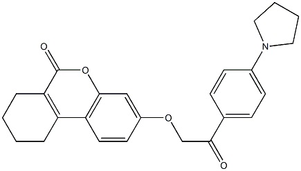 3-[2-oxo-2-(4-pyrrolidin-1-ylphenyl)ethoxy]-7,8,9,10-tetrahydrobenzo[c]chromen-6-one 구조식 이미지