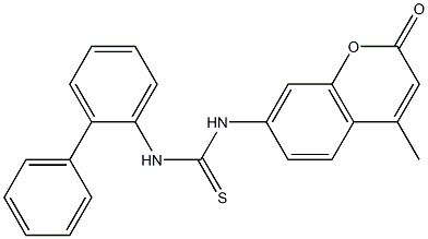 1-(4-methyl-2-oxochromen-7-yl)-3-(2-phenylphenyl)thiourea 구조식 이미지