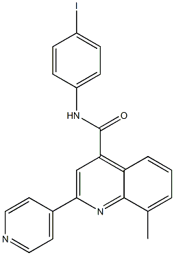 N-(4-iodophenyl)-8-methyl-2-pyridin-4-ylquinoline-4-carboxamide 구조식 이미지