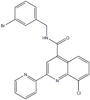 N-[(3-bromophenyl)methyl]-8-chloro-2-pyridin-2-ylquinoline-4-carboxamide Structure