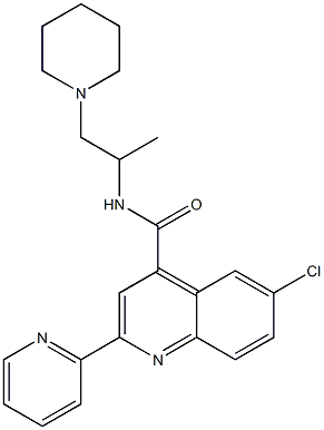 6-chloro-N-(1-piperidin-1-ylpropan-2-yl)-2-pyridin-2-ylquinoline-4-carboxamide 구조식 이미지