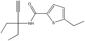 5-ethyl-N-(3-ethylpent-1-yn-3-yl)thiophene-2-carboxamide 구조식 이미지