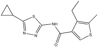 N-(5-cyclopropyl-1,3,4-thiadiazol-2-yl)-4-ethyl-5-methylthiophene-3-carboxamide Structure