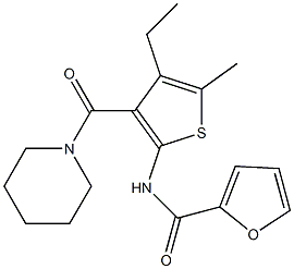 N-[4-ethyl-5-methyl-3-(piperidine-1-carbonyl)thiophen-2-yl]furan-2-carboxamide Structure