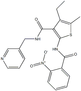 4-ethyl-5-methyl-2-[(2-nitrobenzoyl)amino]-N-(pyridin-3-ylmethyl)thiophene-3-carboxamide Structure