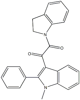 1-(2,3-dihydroindol-1-yl)-2-(1-methyl-2-phenylindol-3-yl)ethane-1,2-dione 구조식 이미지