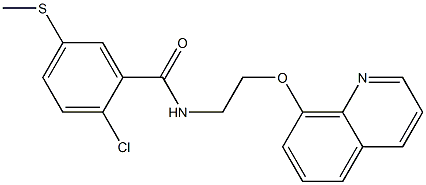 2-chloro-5-methylsulfanyl-N-(2-quinolin-8-yloxyethyl)benzamide 구조식 이미지