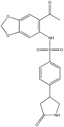 N-(6-acetyl-1,3-benzodioxol-5-yl)-4-(5-oxopyrrolidin-3-yl)benzenesulfonamide Structure