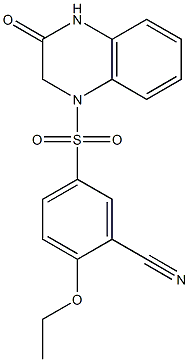 2-ethoxy-5-[(3-oxo-2,4-dihydroquinoxalin-1-yl)sulfonyl]benzonitrile Structure