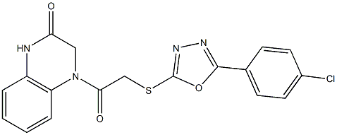 4-[2-[[5-(4-chlorophenyl)-1,3,4-oxadiazol-2-yl]sulfanyl]acetyl]-1,3-dihydroquinoxalin-2-one 구조식 이미지