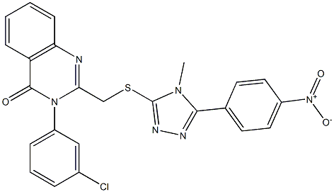 3-(3-chlorophenyl)-2-[[4-methyl-5-(4-nitrophenyl)-1,2,4-triazol-3-yl]sulfanylmethyl]quinazolin-4-one 구조식 이미지