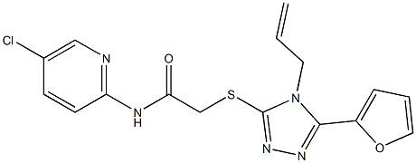 N-(5-chloropyridin-2-yl)-2-[[5-(furan-2-yl)-4-prop-2-enyl-1,2,4-triazol-3-yl]sulfanyl]acetamide 구조식 이미지