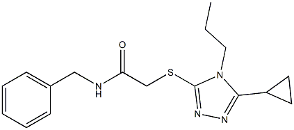 N-benzyl-2-[(5-cyclopropyl-4-propyl-1,2,4-triazol-3-yl)sulfanyl]acetamide Structure