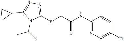 N-(5-chloropyridin-2-yl)-2-[(5-cyclopropyl-4-propan-2-yl-1,2,4-triazol-3-yl)sulfanyl]acetamide 구조식 이미지