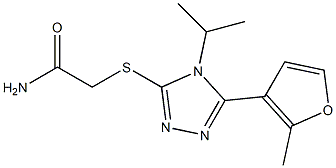 2-[[5-(2-methylfuran-3-yl)-4-propan-2-yl-1,2,4-triazol-3-yl]sulfanyl]acetamide 구조식 이미지