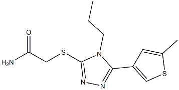 2-[[5-(5-methylthiophen-3-yl)-4-propyl-1,2,4-triazol-3-yl]sulfanyl]acetamide 구조식 이미지