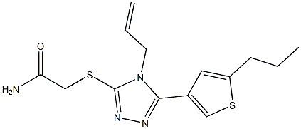 2-[[4-prop-2-enyl-5-(5-propylthiophen-3-yl)-1,2,4-triazol-3-yl]sulfanyl]acetamide 구조식 이미지