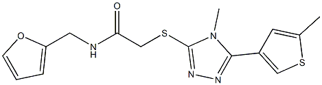 N-(furan-2-ylmethyl)-2-[[4-methyl-5-(5-methylthiophen-3-yl)-1,2,4-triazol-3-yl]sulfanyl]acetamide Structure