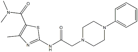 N,N,4-trimethyl-2-[[2-(4-phenylpiperazin-1-yl)acetyl]amino]-1,3-thiazole-5-carboxamide 구조식 이미지