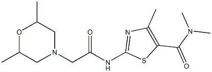 2-[[2-(2,6-dimethylmorpholin-4-yl)acetyl]amino]-N,N,4-trimethyl-1,3-thiazole-5-carboxamide 구조식 이미지