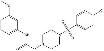 2-[4-(4-chlorophenyl)sulfonylpiperazin-1-yl]-N-(3-methoxyphenyl)acetamide Structure