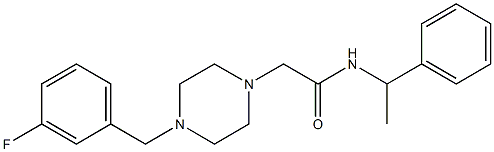 2-[4-[(3-fluorophenyl)methyl]piperazin-1-yl]-N-(1-phenylethyl)acetamide Structure