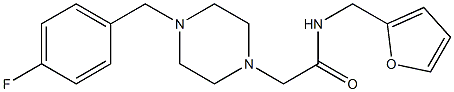 2-[4-[(4-fluorophenyl)methyl]piperazin-1-yl]-N-(furan-2-ylmethyl)acetamide 구조식 이미지