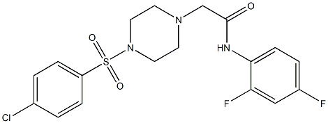 2-[4-(4-chlorophenyl)sulfonylpiperazin-1-yl]-N-(2,4-difluorophenyl)acetamide 구조식 이미지