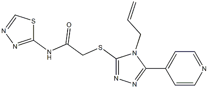 2-[(4-prop-2-enyl-5-pyridin-4-yl-1,2,4-triazol-3-yl)sulfanyl]-N-(1,3,4-thiadiazol-2-yl)acetamide 구조식 이미지