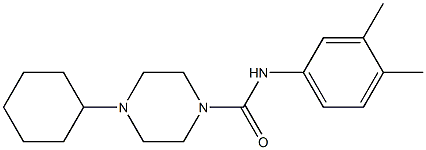 4-cyclohexyl-N-(3,4-dimethylphenyl)piperazine-1-carboxamide Structure
