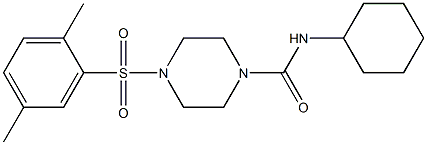 N-cyclohexyl-4-(2,5-dimethylphenyl)sulfonylpiperazine-1-carboxamide Structure