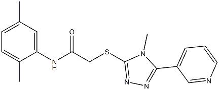 N-(2,5-dimethylphenyl)-2-[(4-methyl-5-pyridin-3-yl-1,2,4-triazol-3-yl)sulfanyl]acetamide 구조식 이미지