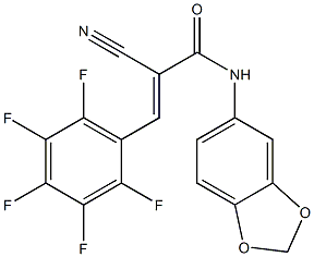 (E)-N-(1,3-benzodioxol-5-yl)-2-cyano-3-(2,3,4,5,6-pentafluorophenyl)prop-2-enamide Structure