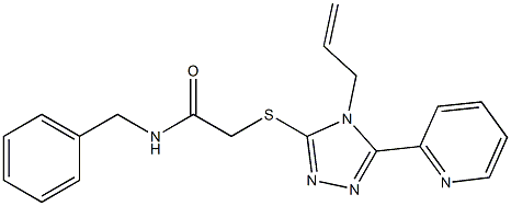 N-benzyl-2-[(4-prop-2-enyl-5-pyridin-2-yl-1,2,4-triazol-3-yl)sulfanyl]acetamide 구조식 이미지