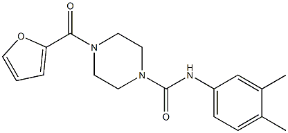 N-(3,4-dimethylphenyl)-4-(furan-2-carbonyl)piperazine-1-carboxamide 구조식 이미지