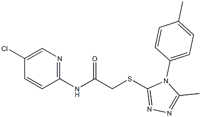 N-(5-chloropyridin-2-yl)-2-[[5-methyl-4-(4-methylphenyl)-1,2,4-triazol-3-yl]sulfanyl]acetamide Structure