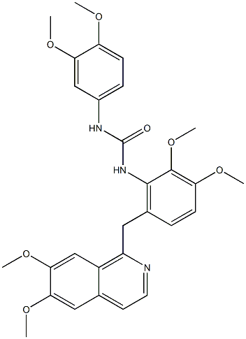 1-[6-[(6,7-dimethoxyisoquinolin-1-yl)methyl]-2,3-dimethoxyphenyl]-3-(3,4-dimethoxyphenyl)urea 구조식 이미지