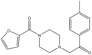 1-[4-(furan-2-carbonyl)piperazin-1-yl]-2-(4-methylphenyl)ethanone 구조식 이미지