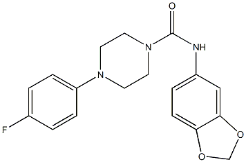 N-(1,3-benzodioxol-5-yl)-4-(4-fluorophenyl)piperazine-1-carboxamide 구조식 이미지